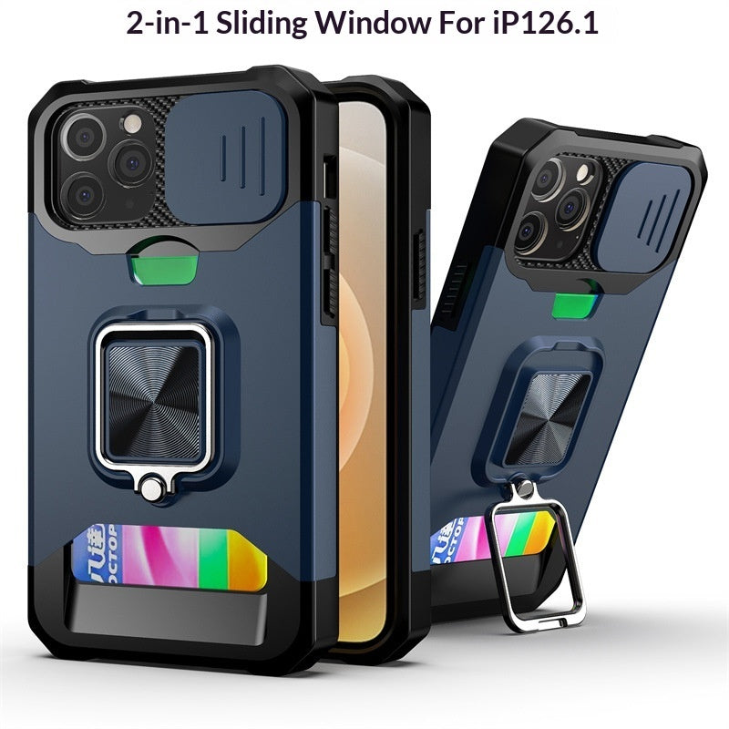 Suitable For 151617 Sliding-window Card-insert Phone Cases