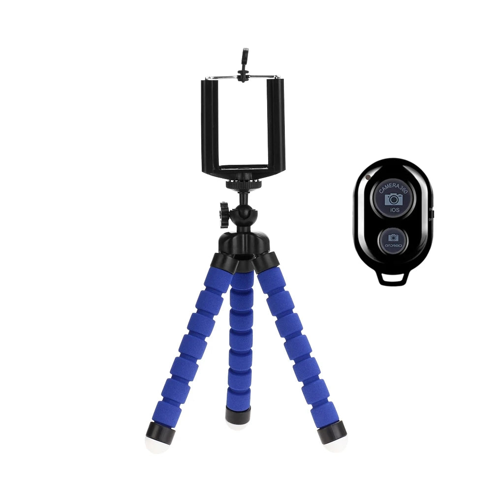 Universal Mini Flexible Octopus Tripod Stand with Phone Clip Holder