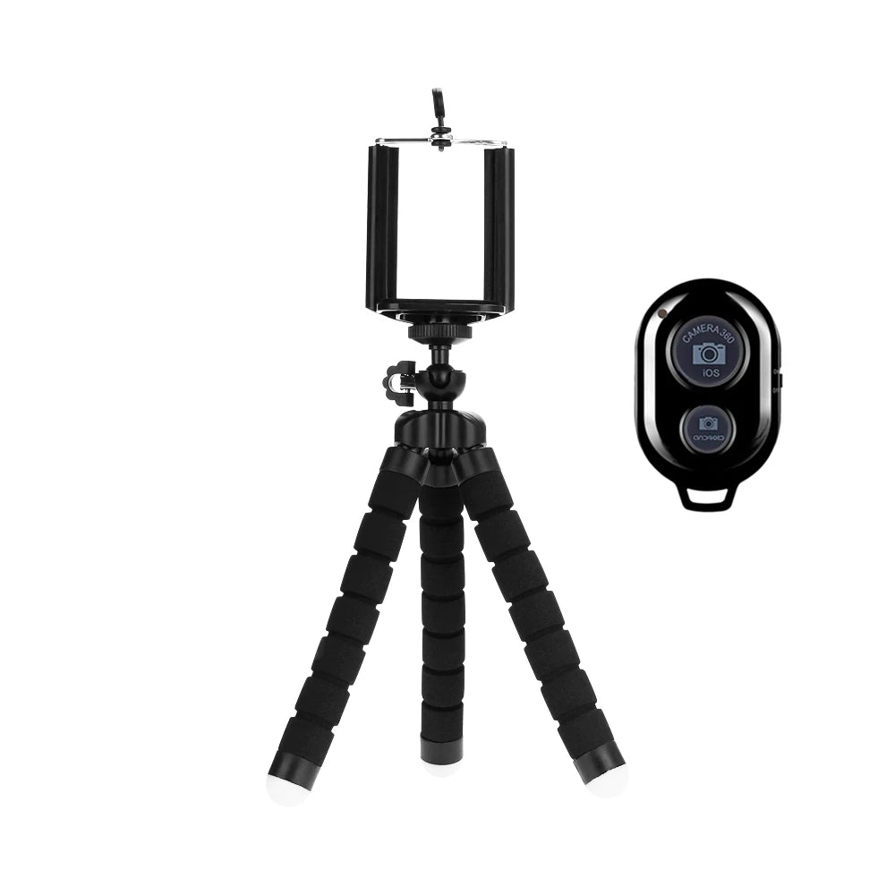 Universal Mini Flexible Octopus Tripod Stand with Phone Clip Holder