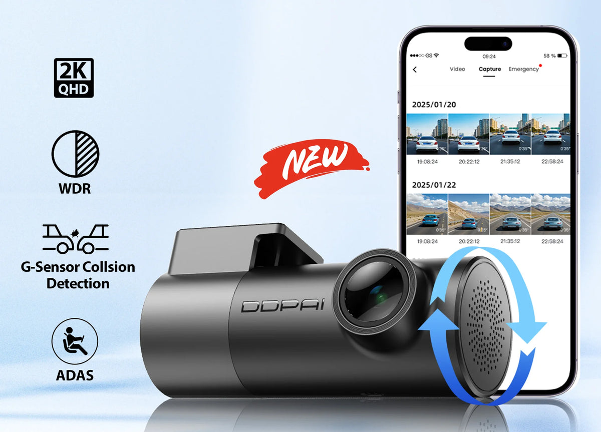 DDPAI Mini Pro 2K Dash Cam – Night Vision & Smart Voice Control