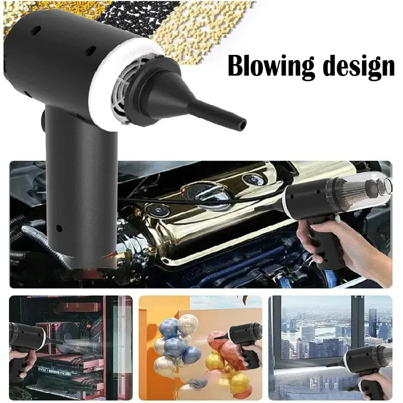 Portable 2-in-1 Wireless Car Vacuum Cleaner – Blow & Suction (1200mAh)