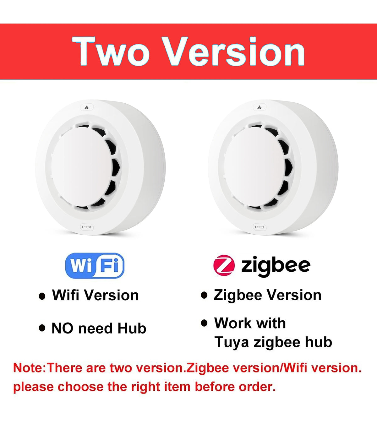 Tuya Smart Smoke Detector – WiFi/Zigbee Fire Alarm & App Alerts