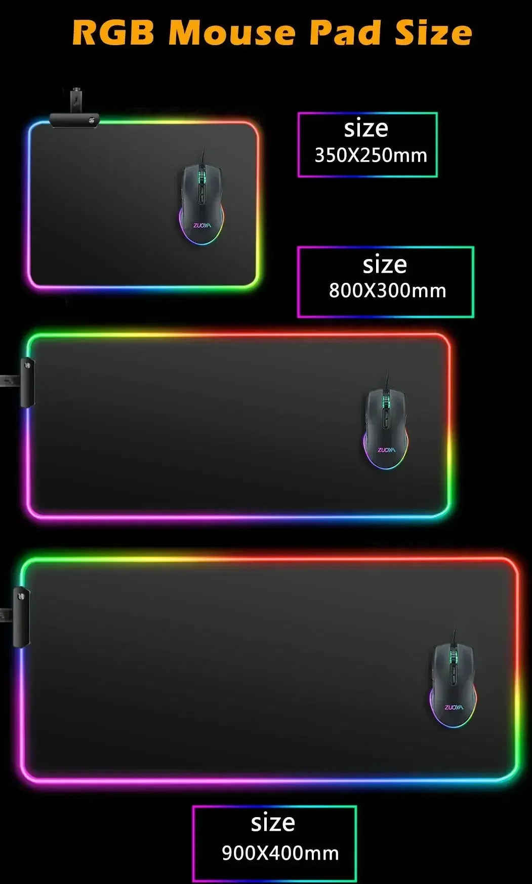 RGB Extended Hexagon Gaming Mouse Pad – Non-Slip Desk Mat