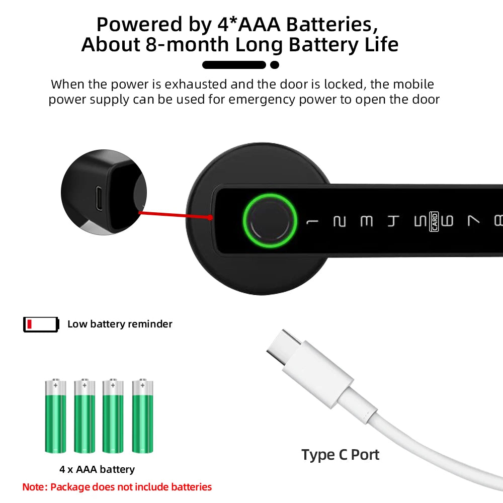 RAYKUBE M5 Tuya Bluetooth Smart Door Lock – Keyless Entry & App Control