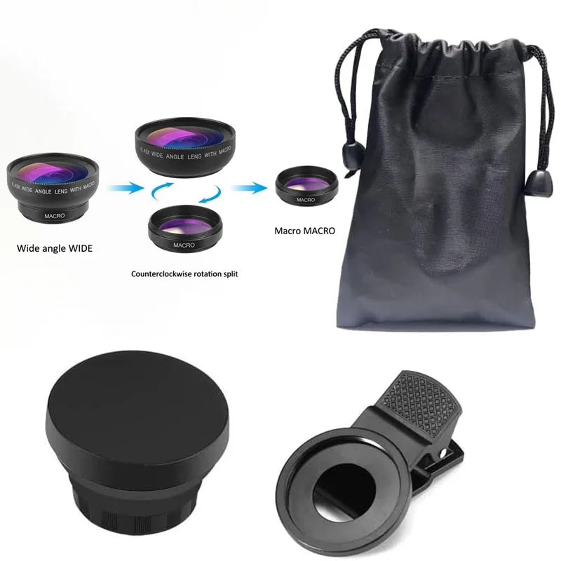 2-in-1 Professional Universal Phone Camera Lens – 0.45X Super Wide Angle & Macro HD