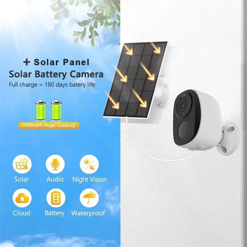 2K Wireless Outdoor Security Camera with Spotlight & Siren