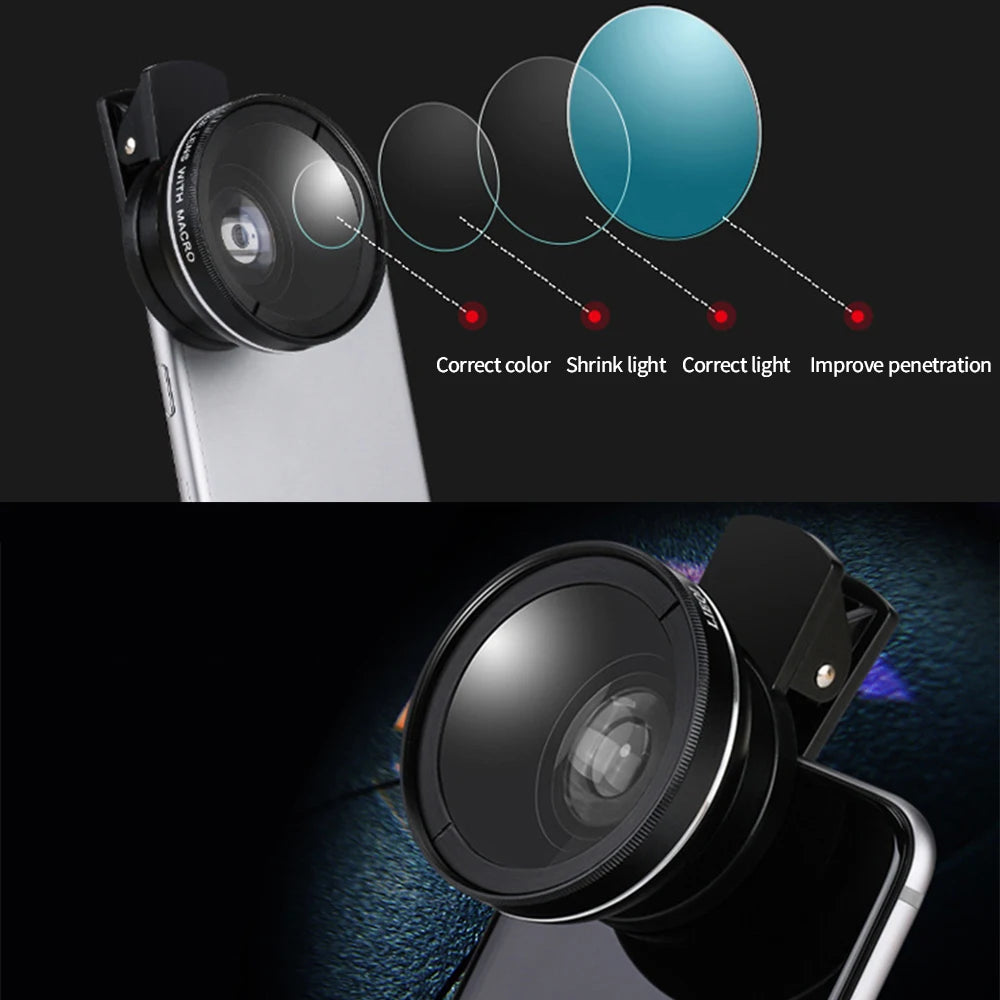 2-in-1 Professional Universal Phone Camera Lens – 0.45X Super Wide Angle & Macro HD