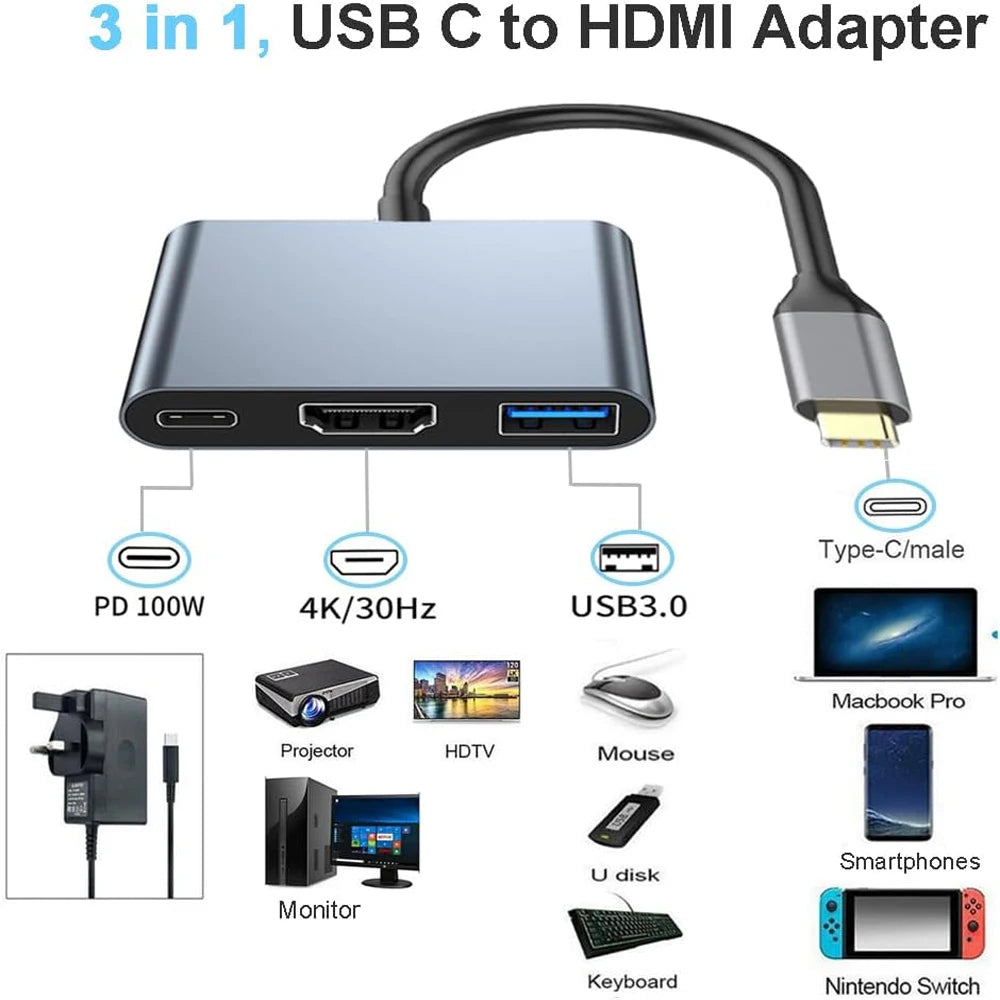 3-in-1 USB-C Multi-Port Adapter