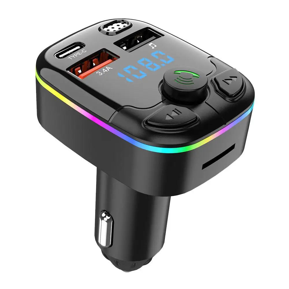 Bluetooth 5.0 Car FM Transmitter & Fast Charger