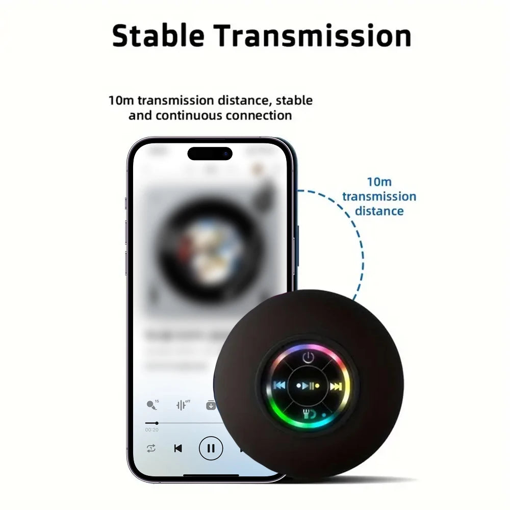 Waterproof Suction Cup LED Shower Speaker