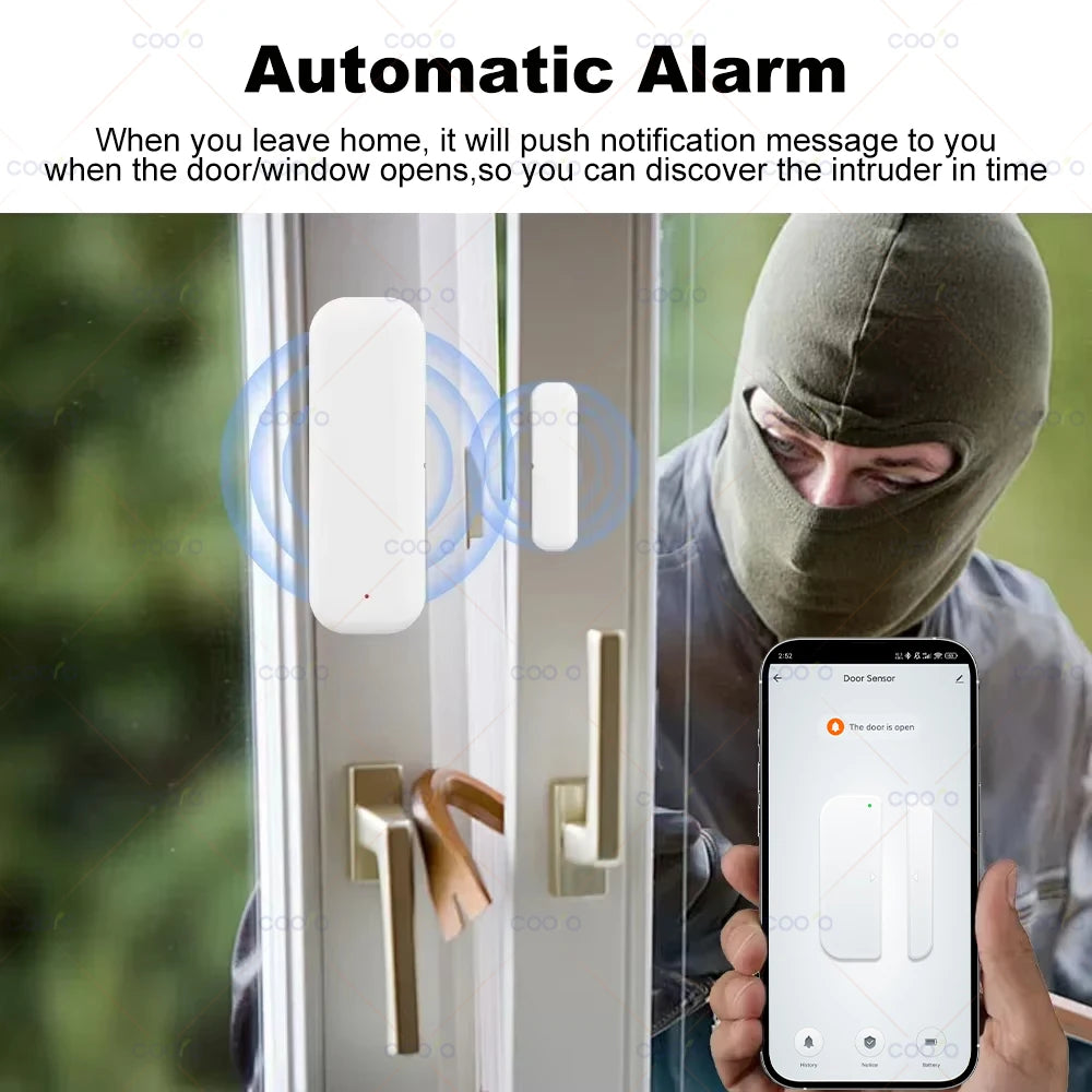 Tuya Zigbee Smart Door & Window Sensor – App Remote Alert Security Detector