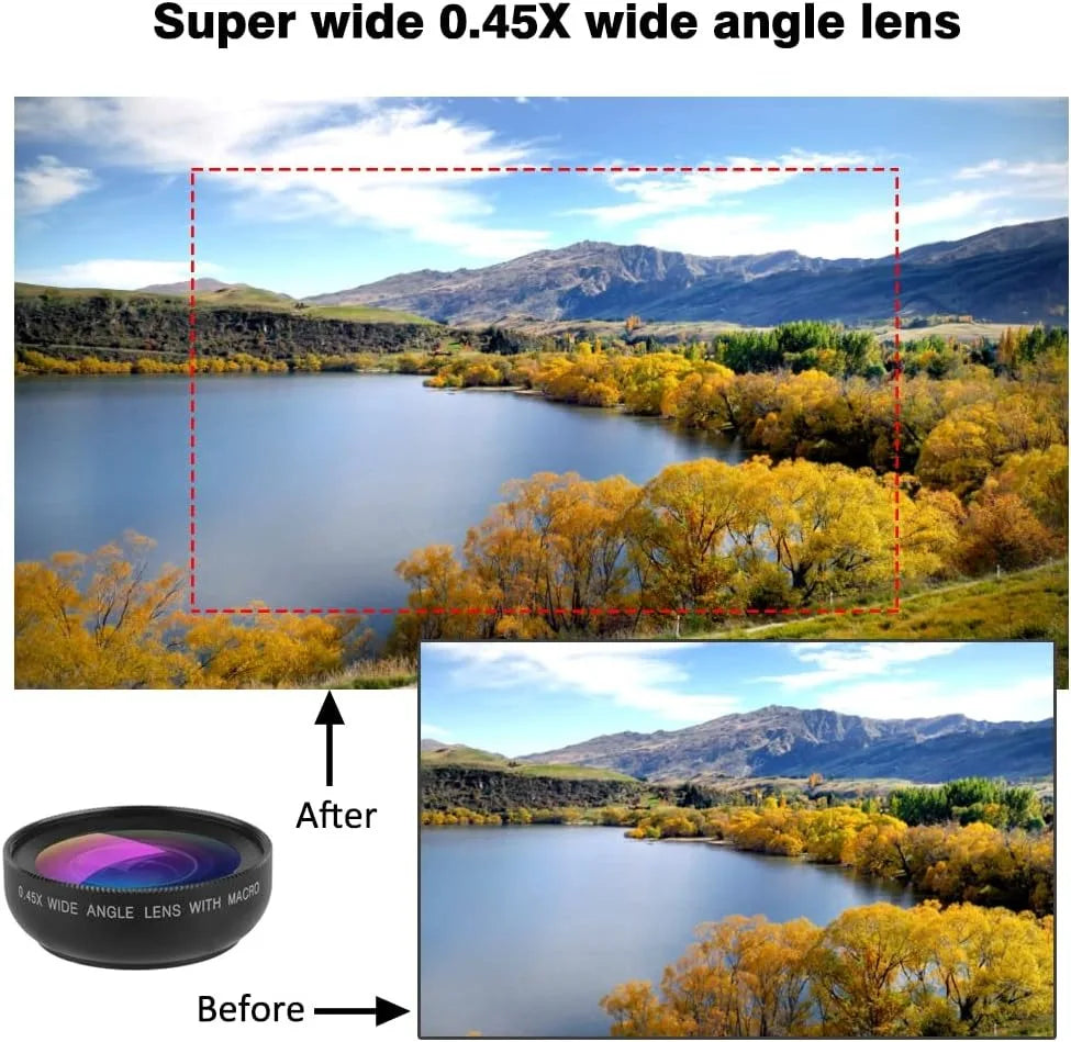 2-in-1 Professional Universal Phone Camera Lens – 0.45X Super Wide Angle & Macro HD