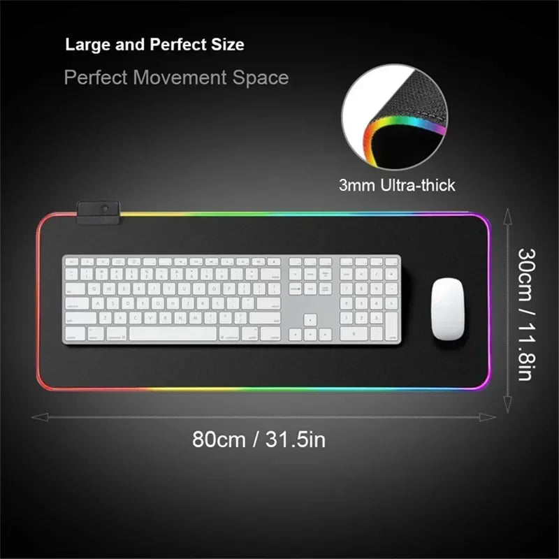 RGB Extended Hexagon Gaming Mouse Pad – Non-Slip Desk Mat