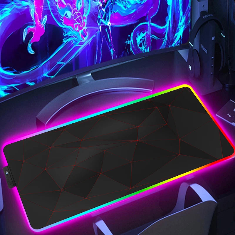 RGB Extended Hexagon Gaming Mouse Pad – Non-Slip Desk Mat