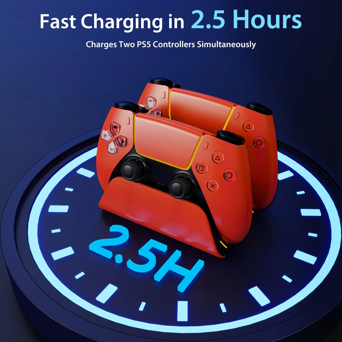 Dual Wireless Fast Charging Dock for PS5 Controllers