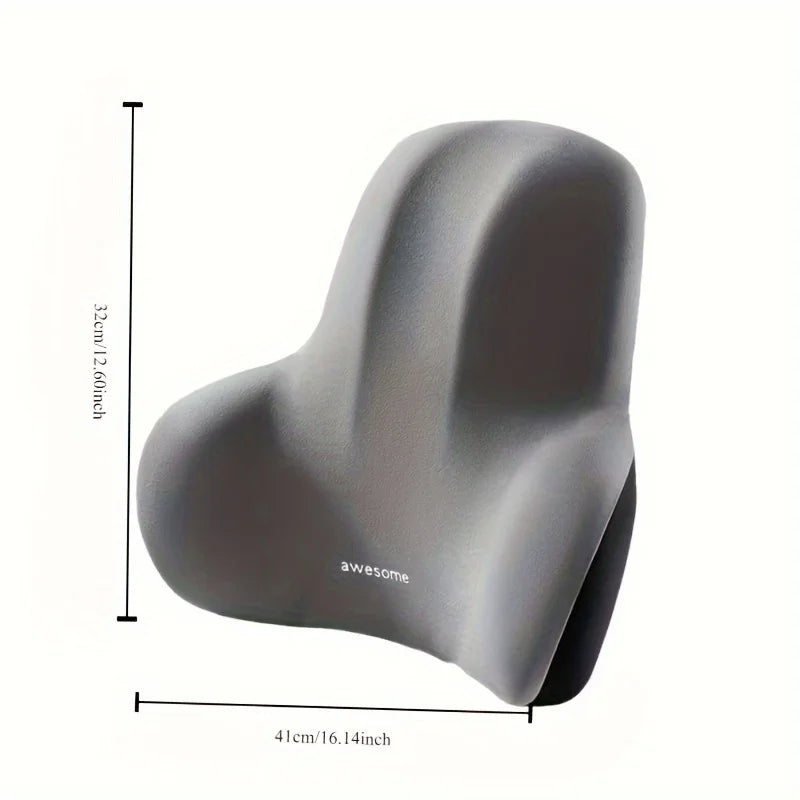 2-in-1 Memory Foam Seat Cushion & Lumbar Support Set (Grey & Black)