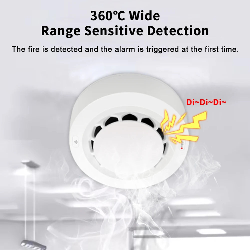 Tuya Smart Smoke Detector – WiFi/Zigbee Fire Alarm & App Alerts