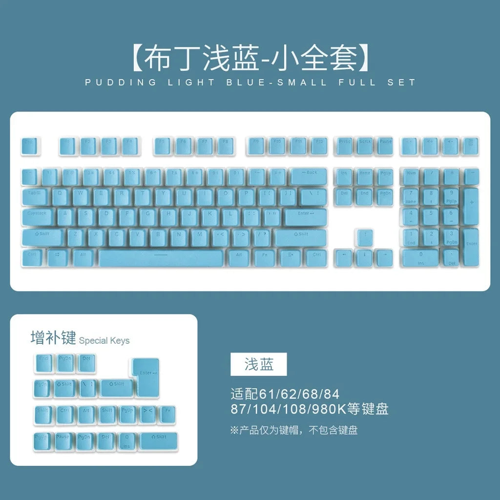 129-Key PBT Pudding Keycaps | ISO/ANSI RGB Set