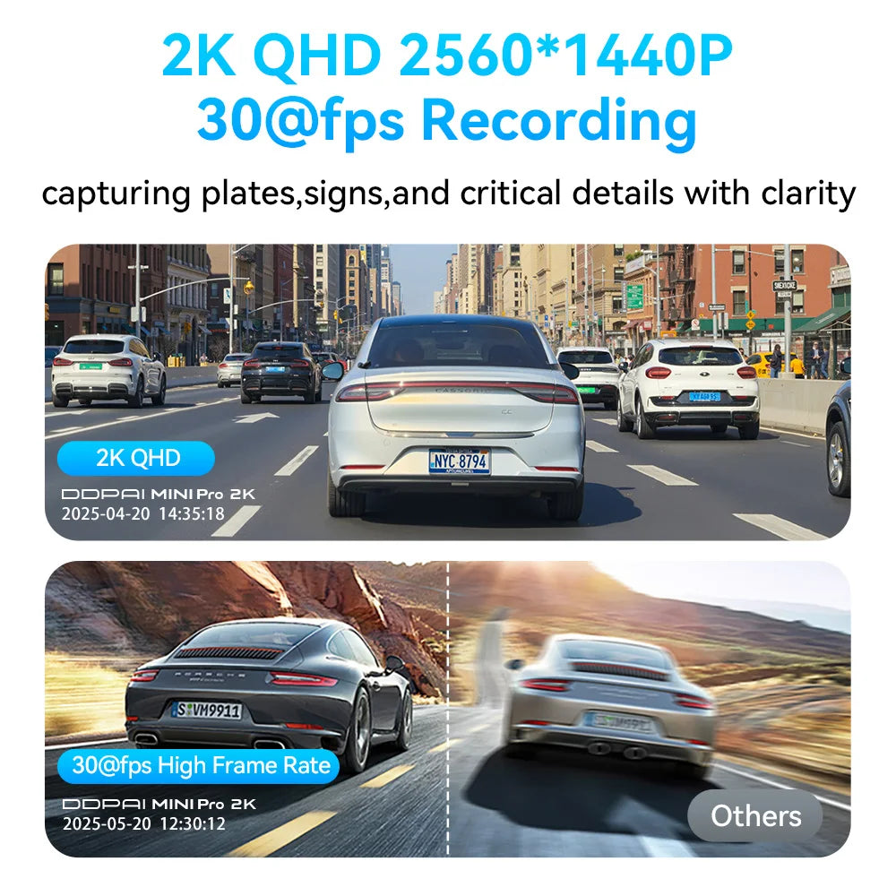 DDPAI Mini Pro 2K Dash Cam – Night Vision & Smart Voice Control