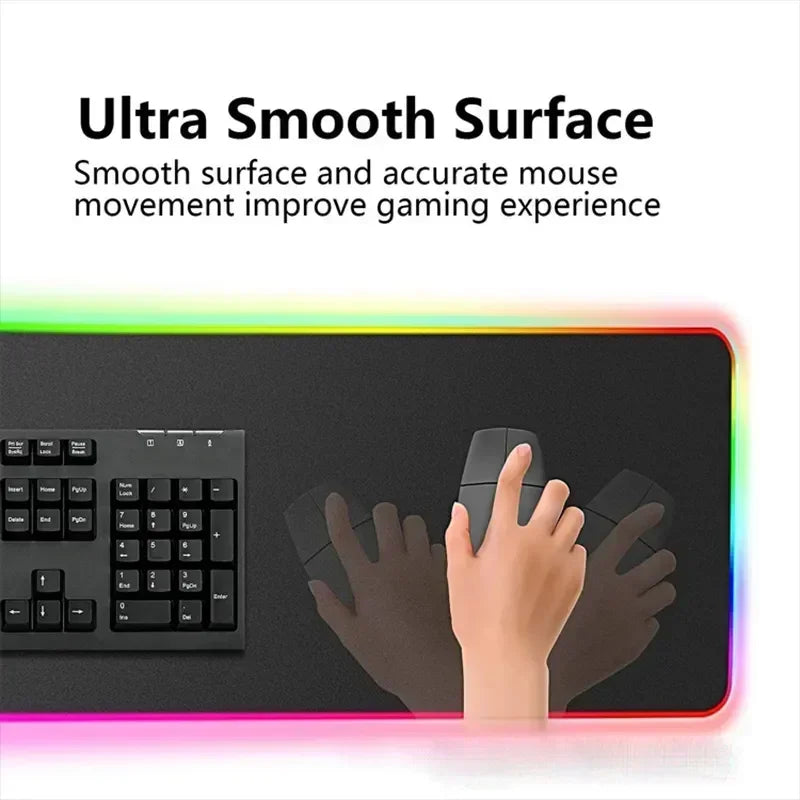 RGB Extended Hexagon Gaming Mouse Pad – Non-Slip Desk Mat