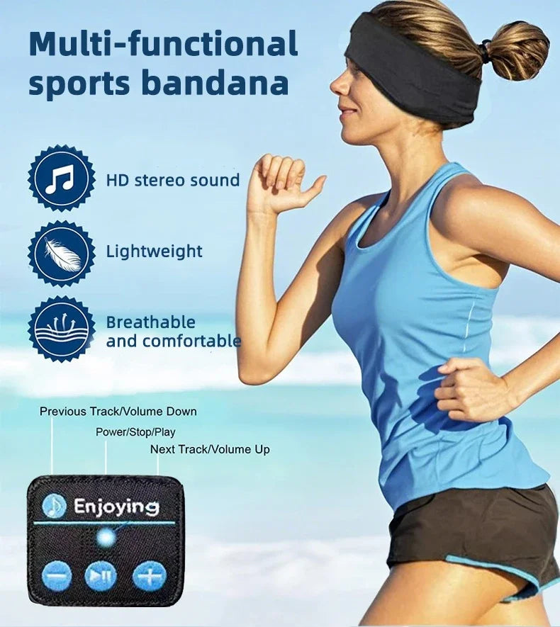 Wireless Bluetooth Sports Headband & Sleeping Eye Mask Headphones