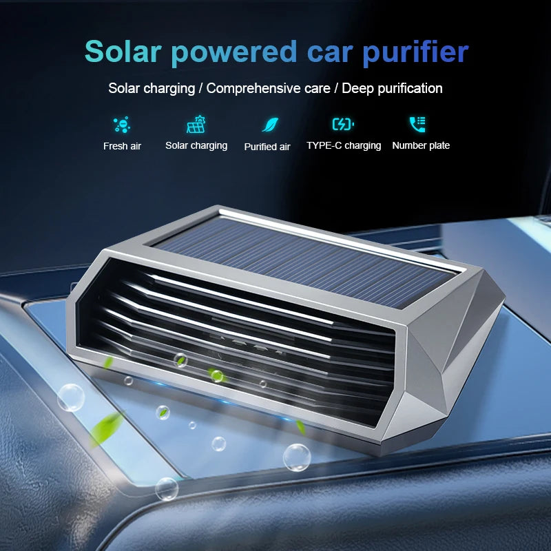 Solar-Powered Car Air Purifier with Smart Sensor