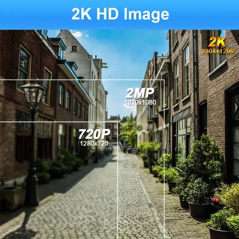 2K Wireless Outdoor Security Camera with Spotlight & Siren