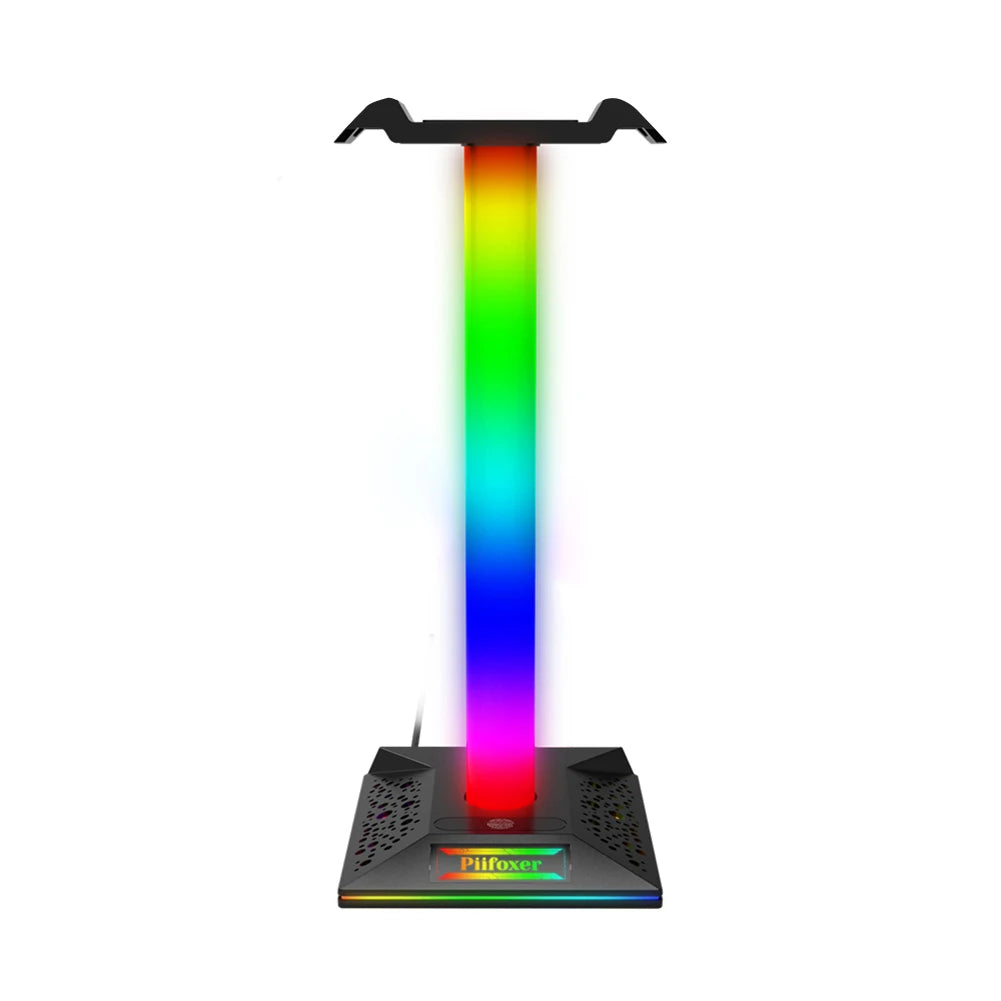 RGB Gaming Headphone Stand with 10 Light Modes & USB / 3.5mm Ports