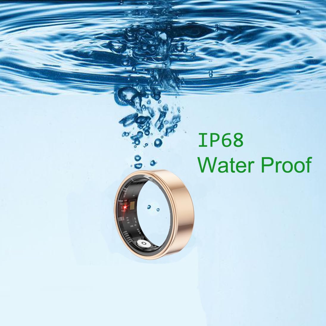 Smart Ring For Men And Women,IP68 Waterproof Level Bluetooth Fitness Tracker Rings Family Care