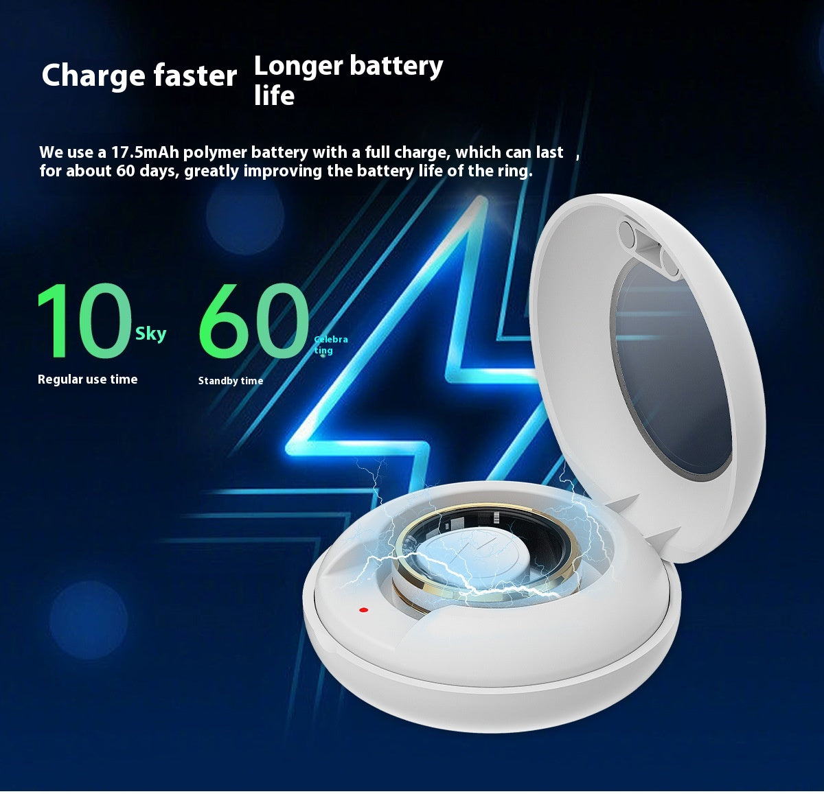 Smart Ring For Men & Women Heart Rate Blood Oxygen Monitoring Multi Sports Modes IP68 Waterproof Smart Rings