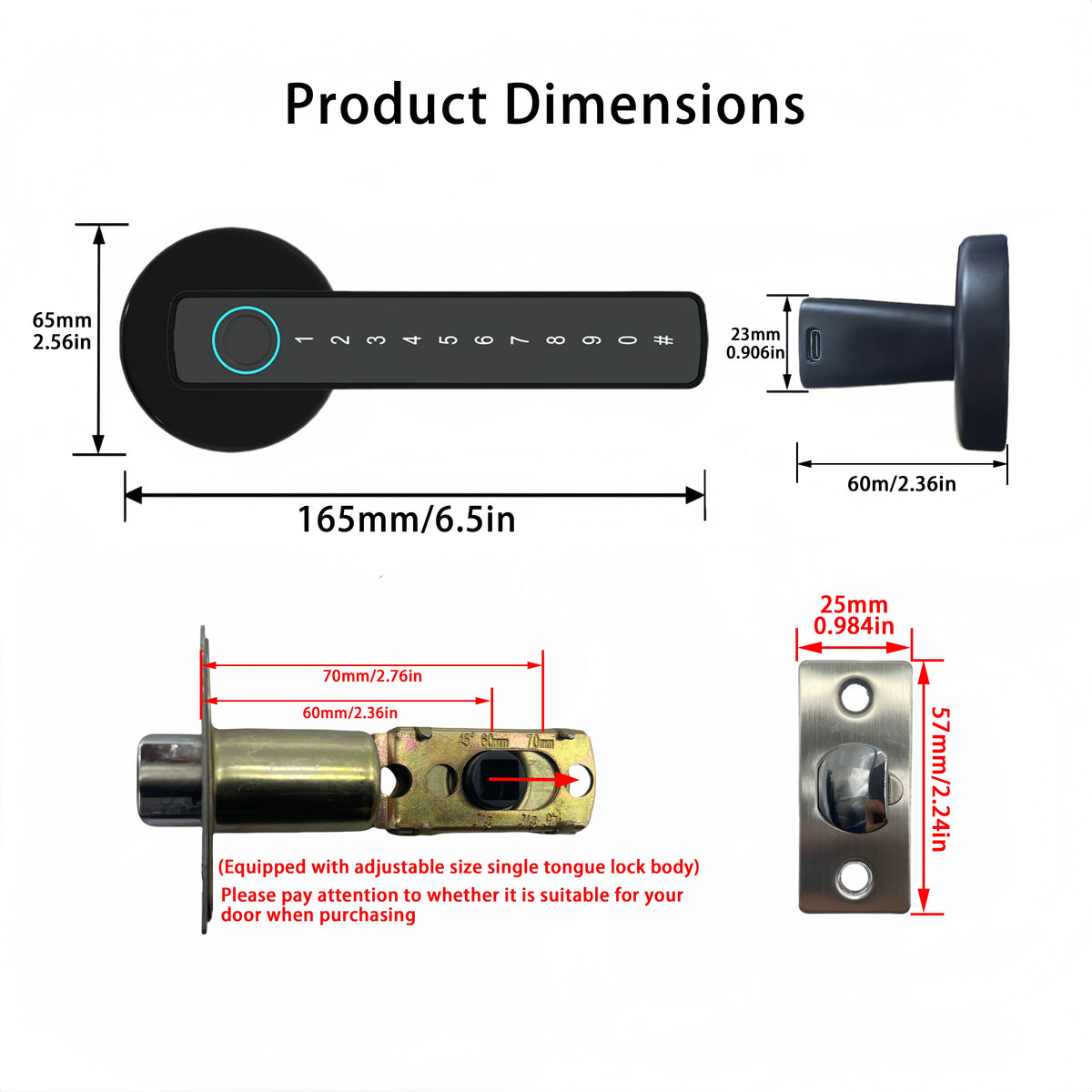 RAYKUBE M5 Tuya Bluetooth Smart Door Lock – Keyless Entry & App Control