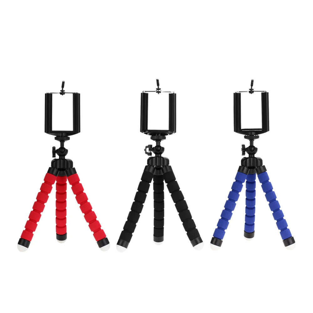 Universal Mini Flexible Octopus Tripod Stand with Phone Clip Holder