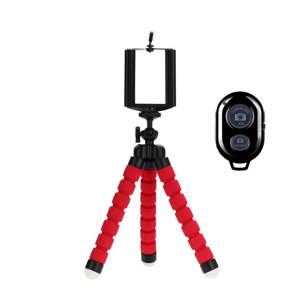 Universal Mini Flexible Octopus Tripod Stand with Phone Clip Holder