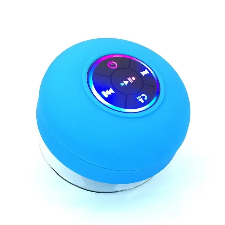 Portable Waterproof Bluetooth Speaker with LED Light & Suction Cup