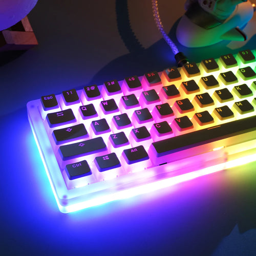 129-Key PBT Pudding Keycaps | ISO/ANSI RGB Set