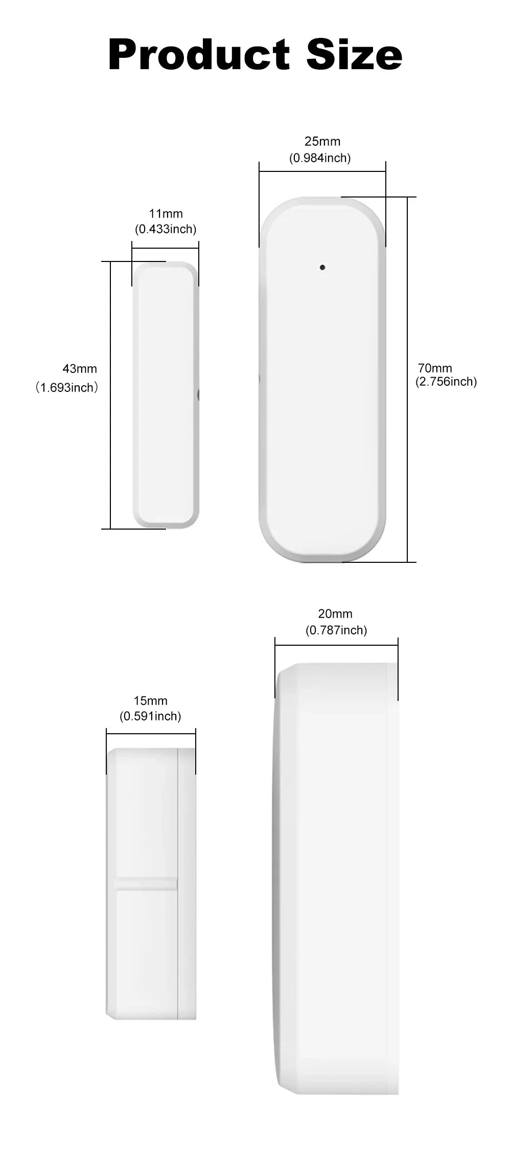 Tuya Zigbee Smart Door & Window Sensor – App Remote Alert Security Detector