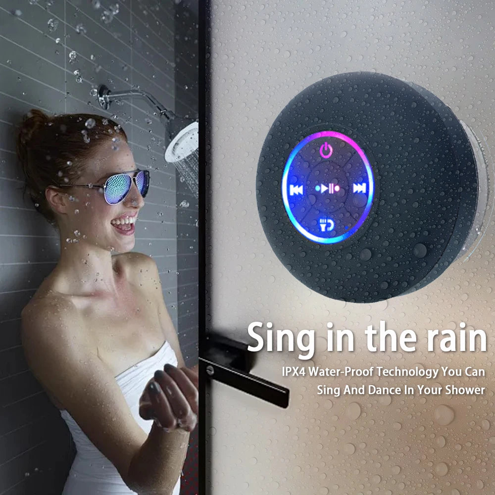 Waterproof Suction Cup LED Shower Speaker
