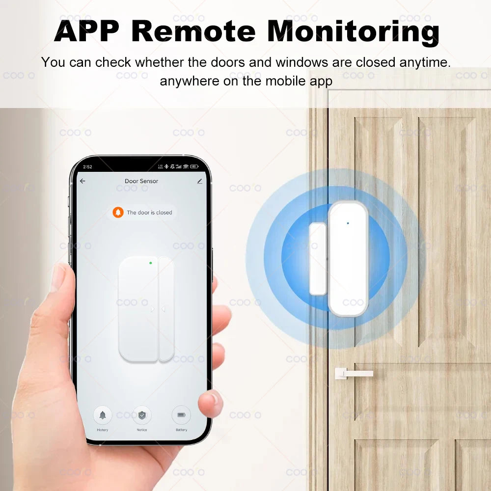 Tuya Zigbee Smart Door & Window Sensor – App Remote Alert Security Detector
