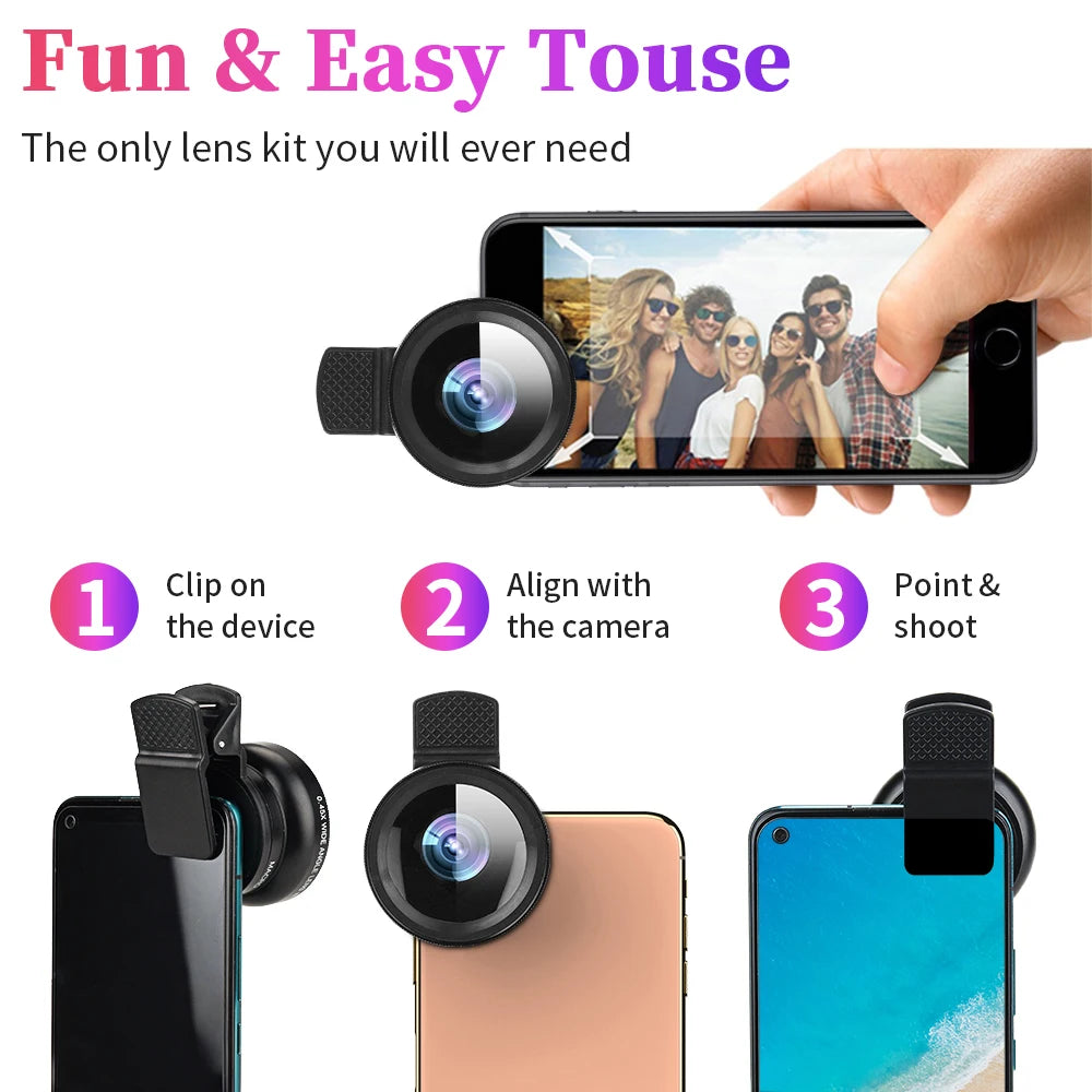 2-in-1 Professional Universal Phone Camera Lens – 0.45X Super Wide Angle & Macro HD