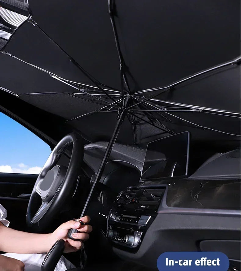 Retractable Car Windshield Sunshade – Foldable UV Protection