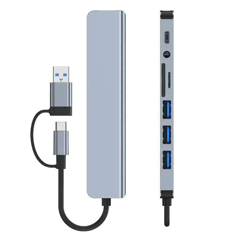 8-in-2 USB-C Hub & Docking Station with SD/TF Card Reader