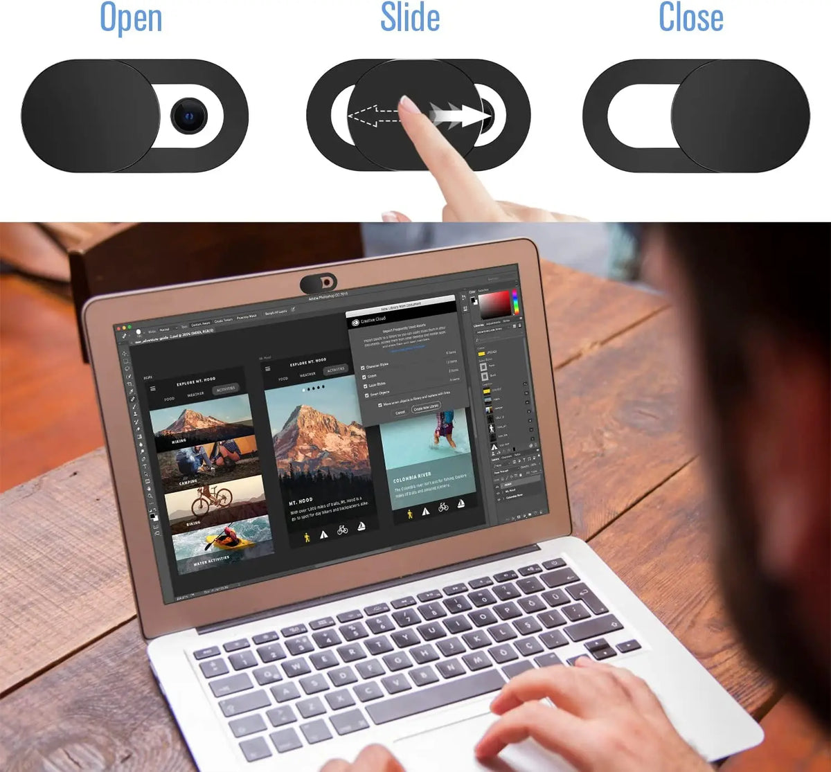 Ultra-Thin Webcam Cover Slider – Universal Camera Privacy Sticker