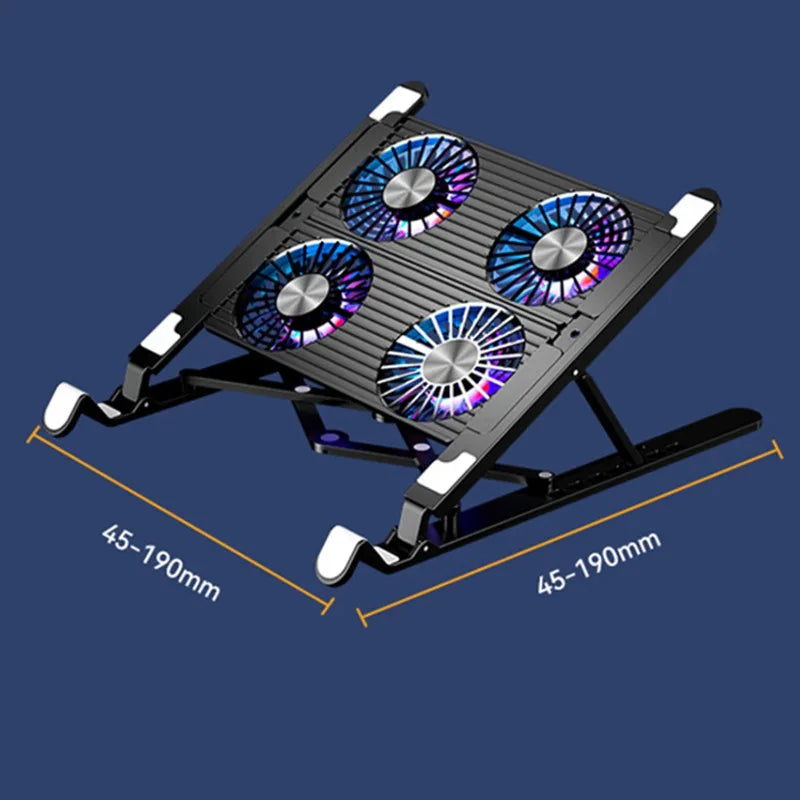 Foldable Laptop Cooling Pad with 4 Fans (13–17.3 Inch)