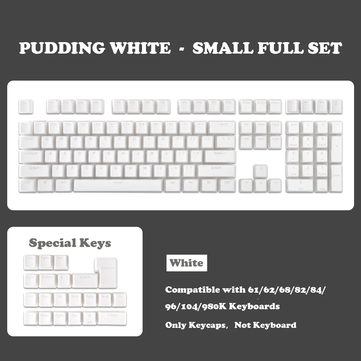 129-Key PBT Pudding Keycaps | ISO/ANSI RGB Set