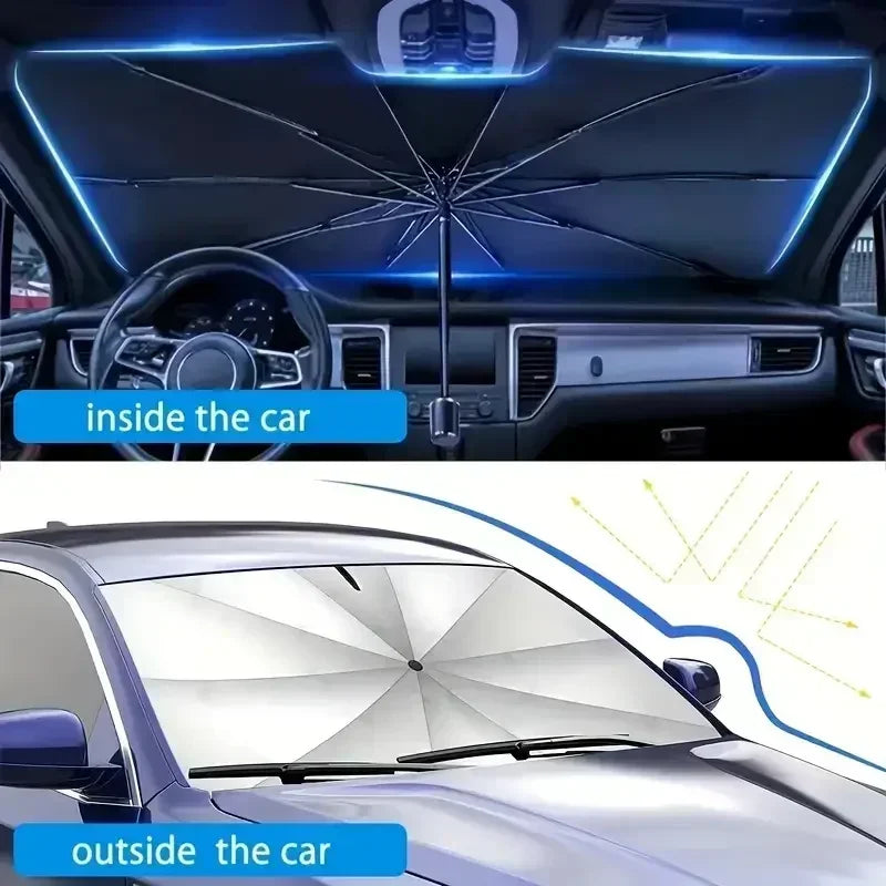 Retractable Car Windshield Sunshade – Foldable UV Protection