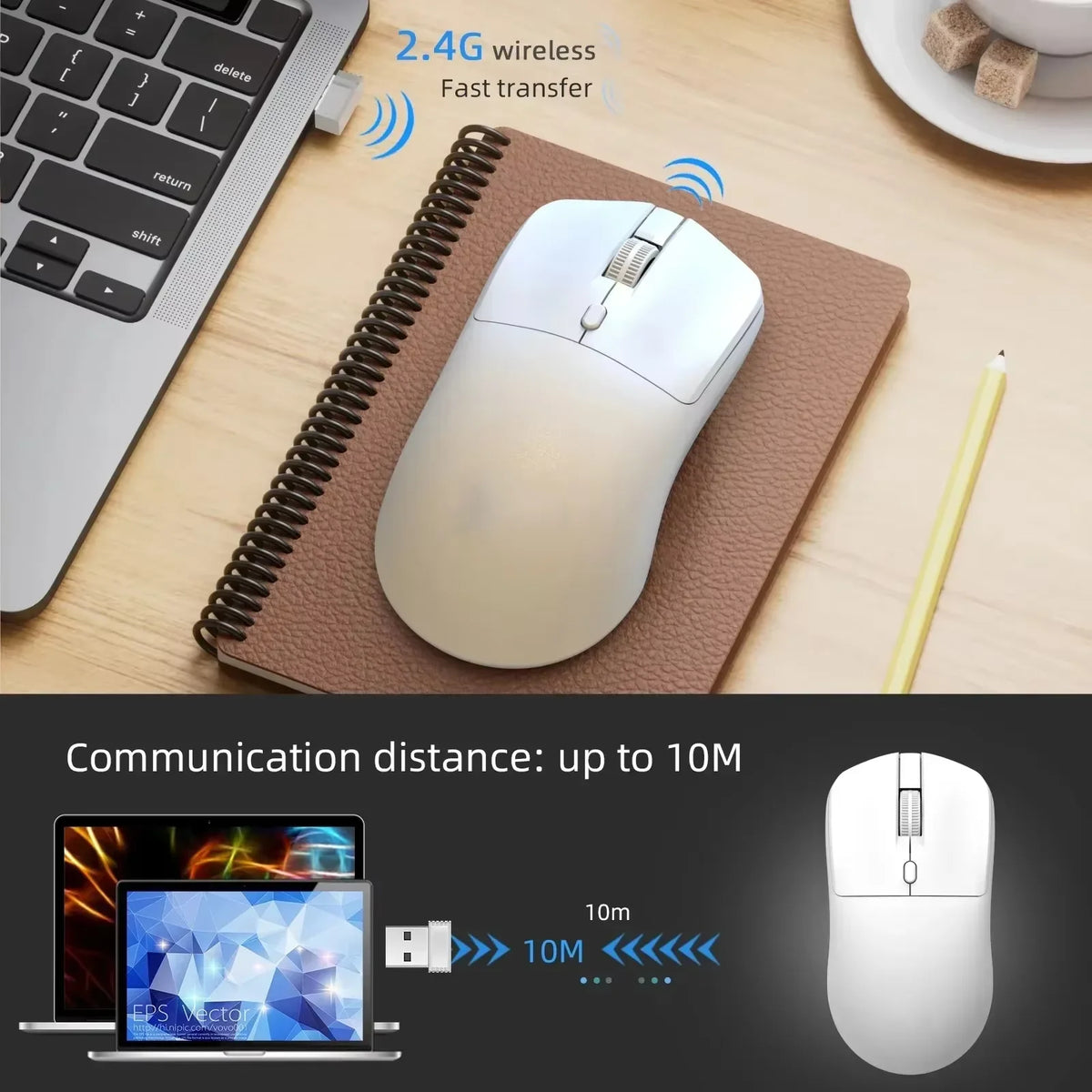 Rechargeable Ergonomic Wireless & Bluetooth 5.4 Mouse