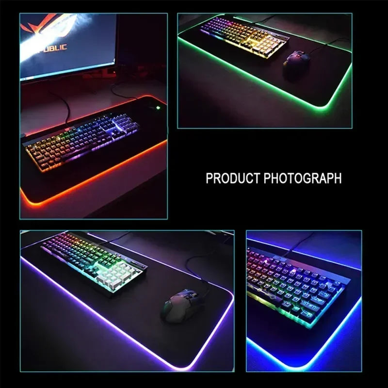 RGB Extended Hexagon Gaming Mouse Pad – Non-Slip Desk Mat