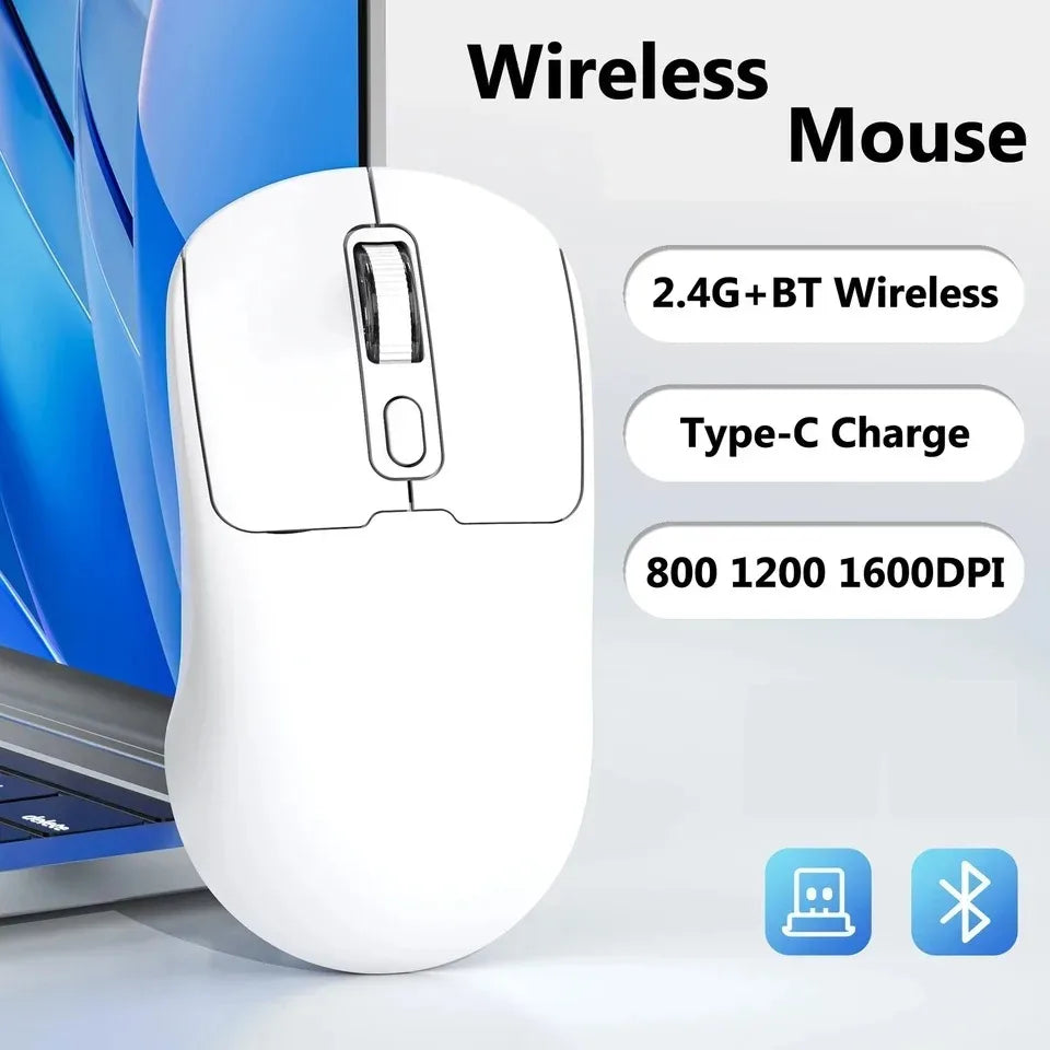 Rechargeable Ergonomic Wireless & Bluetooth 5.4 Mouse
