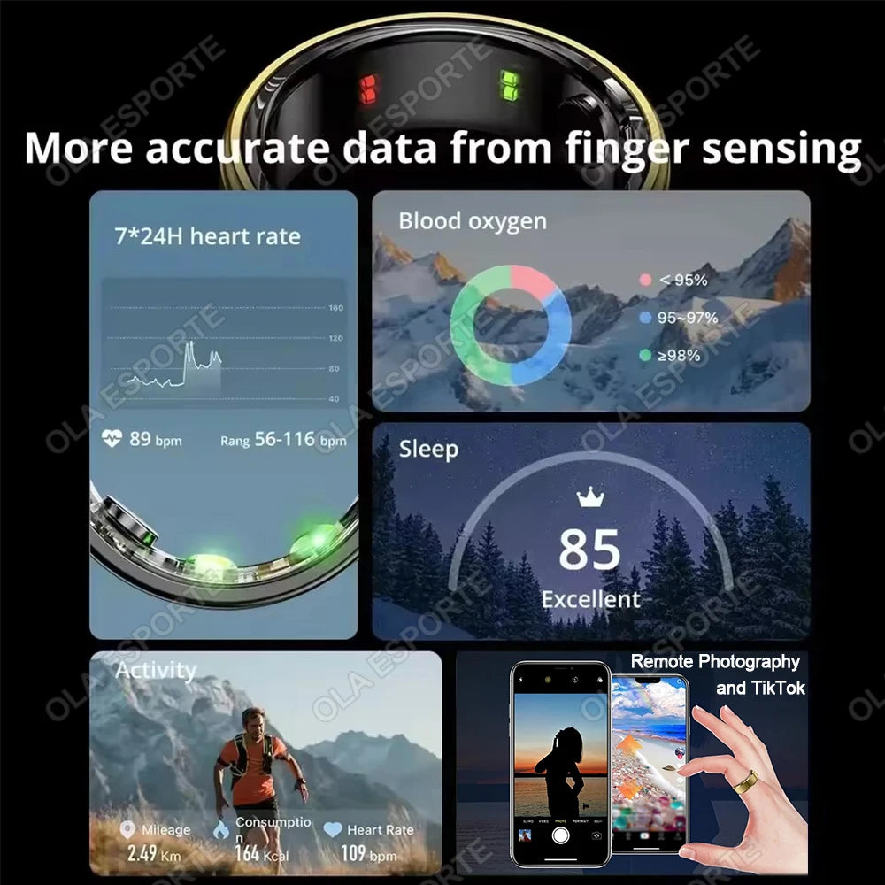 Smart Ring Health Tracker – Heart Rate, Sleep & Fitness Waterproof Ring