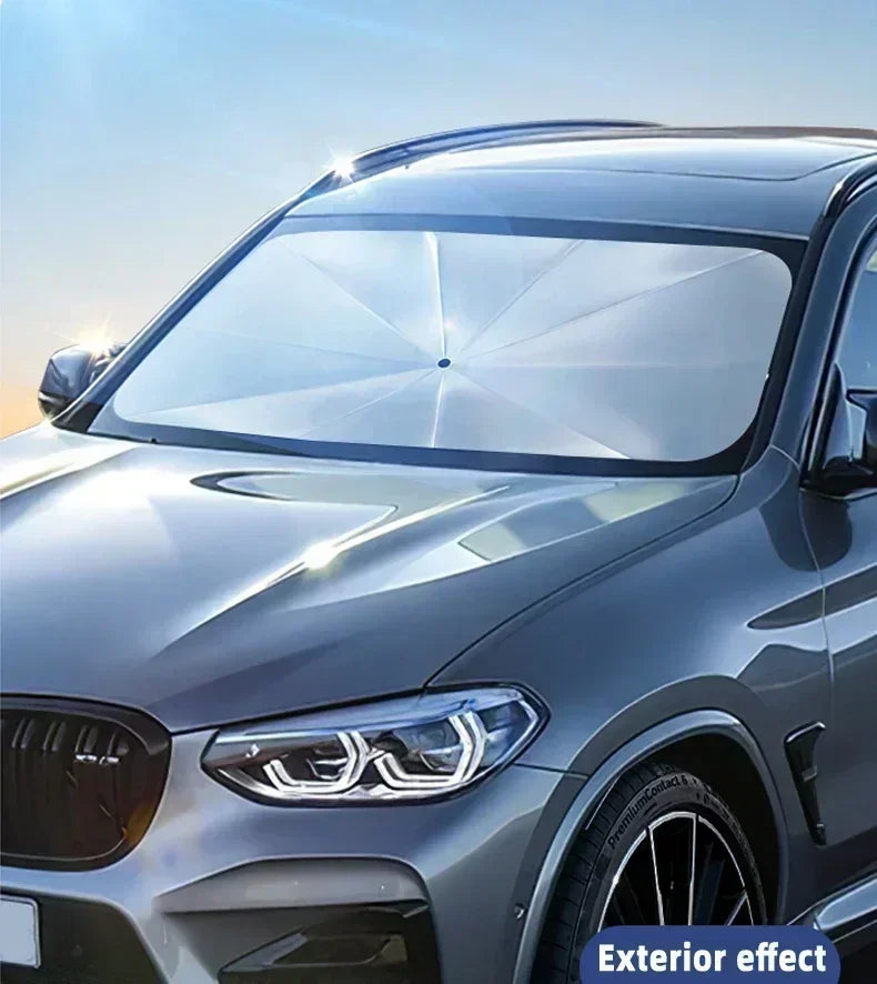 Retractable Car Windshield Sunshade – Foldable UV Protection